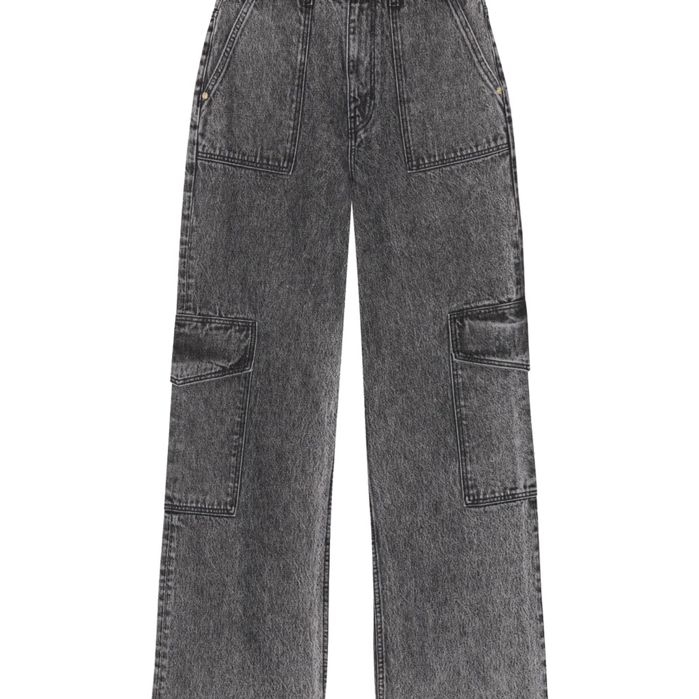 Ganni Gray Relaxed Jeans with Washed Look